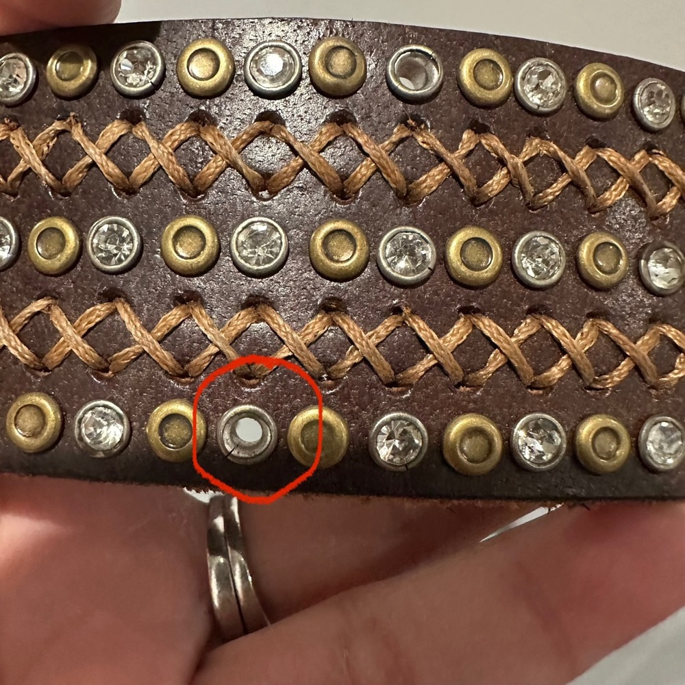 Bed Stu Tuscan Brown Stud Bling Leather Belt Size Small - Picture 2 of 5
